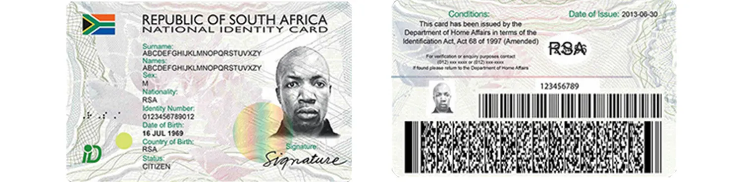 South African ID Card from 2013